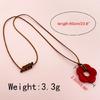 Hollow Flower Red Acrylic Pendant Clavicle Chain Floral Jewelry Gift Beach