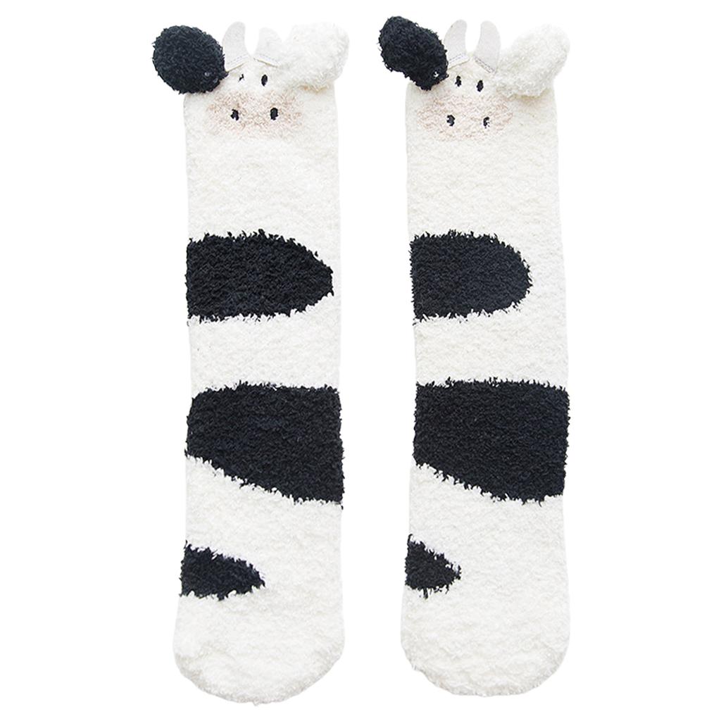 Plush Coral Fleece Long Socks For Adults Comfortable Indoor Wear Thickened Fabric Cold Weather Foot Warmers