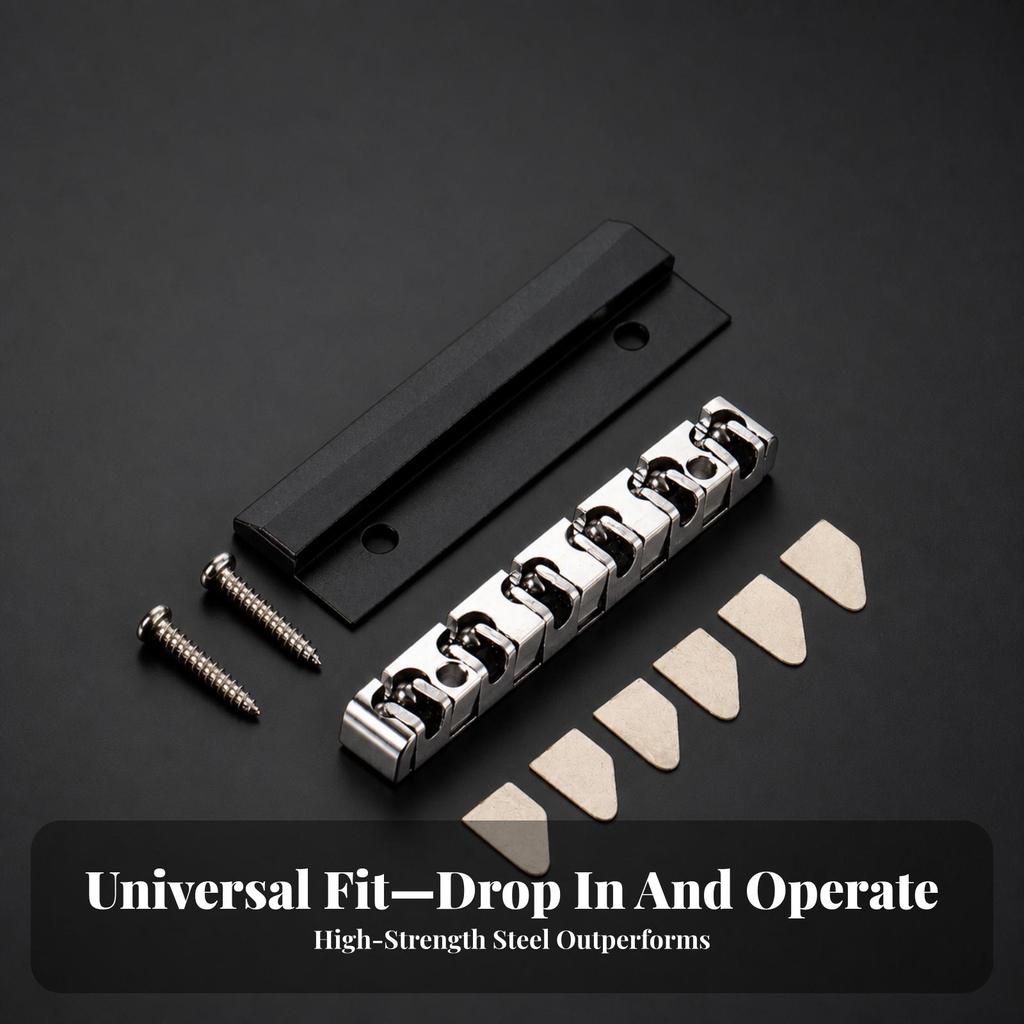 Guitar Nut Assembly Replacement with Shims Metal for Luthier