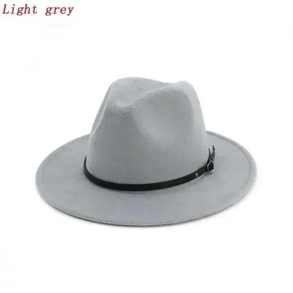 Solid Color Vintage Wide Brim Hat Church Party Ladies Felt Jazz Cap Fashion Travel Hats Women Creative Accessories Gifts