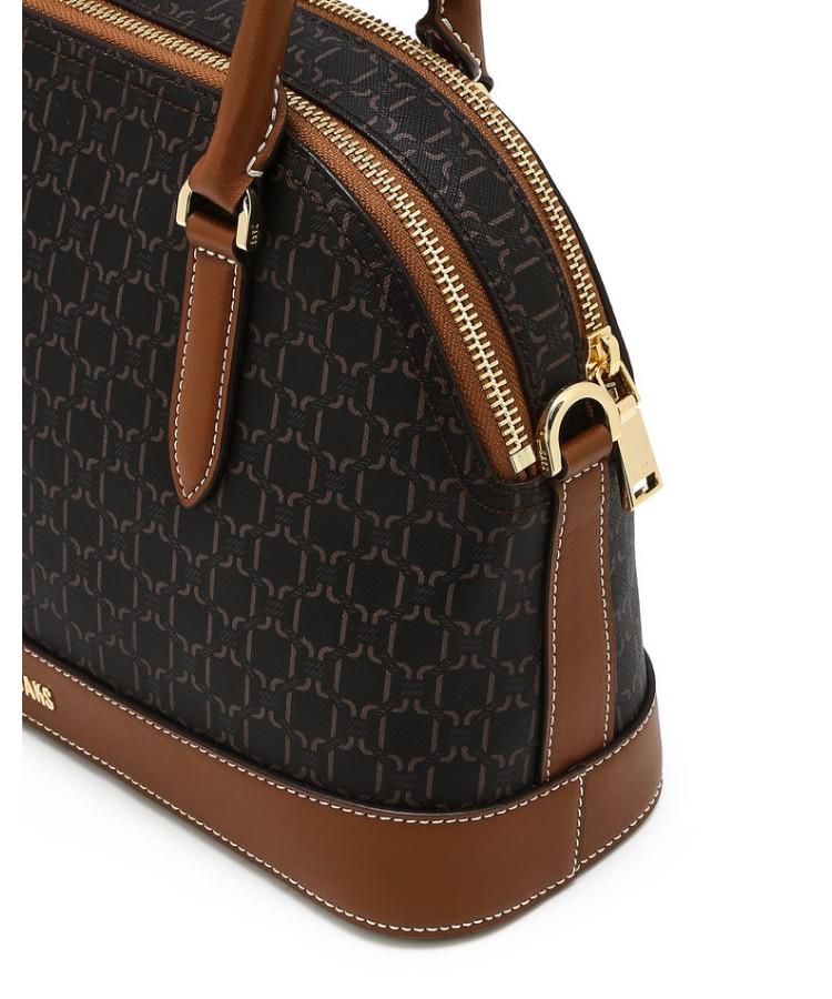 Daks Womens Accessories Brown Barnett Dd Pattern Leather Contrast Tote Bag_Dcba6E861W3