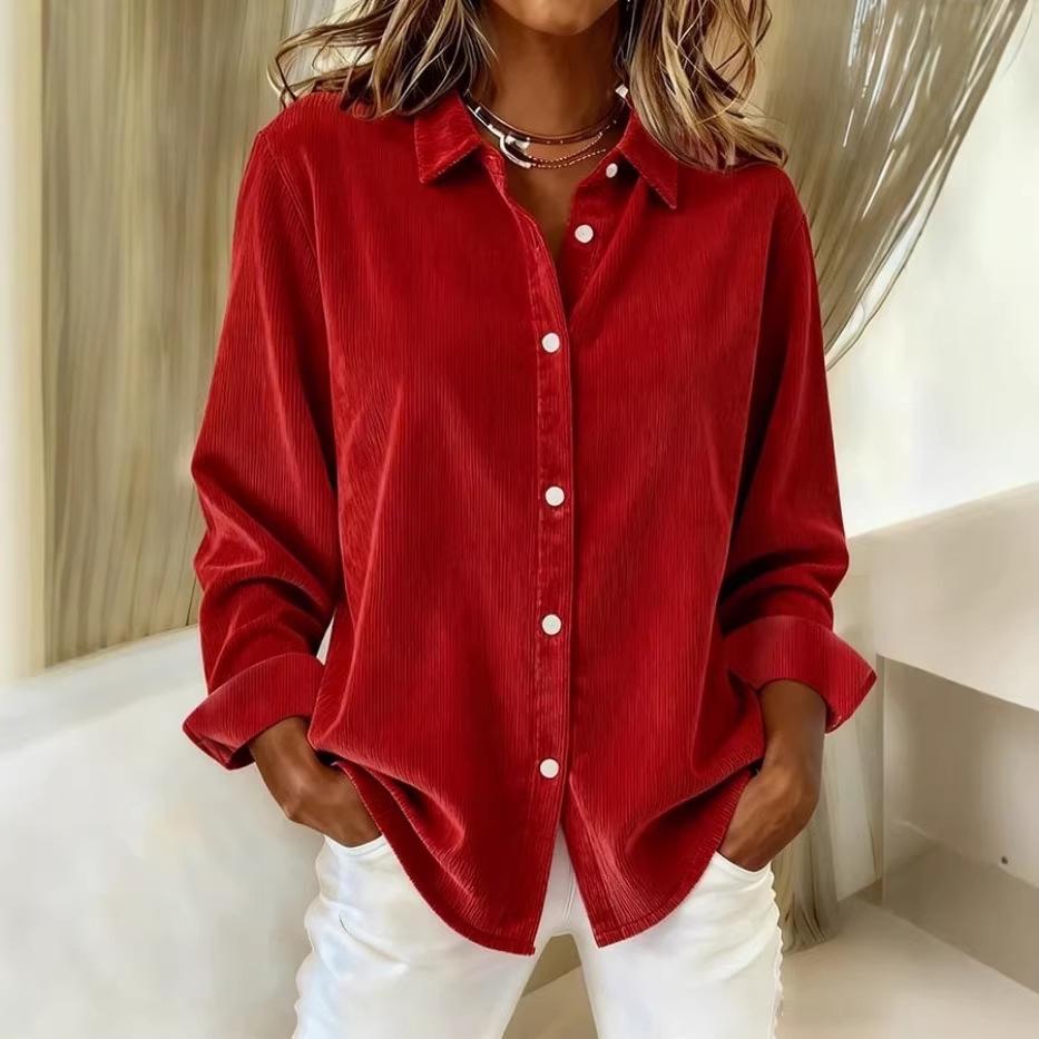 2026 Spring Women's Corduroy Casual Shirt - European & American Style