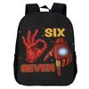 Printed Kindergarten 67 Six Seven Schoolbag, Cartoon Animation 12-inch Backpack Casual and Light