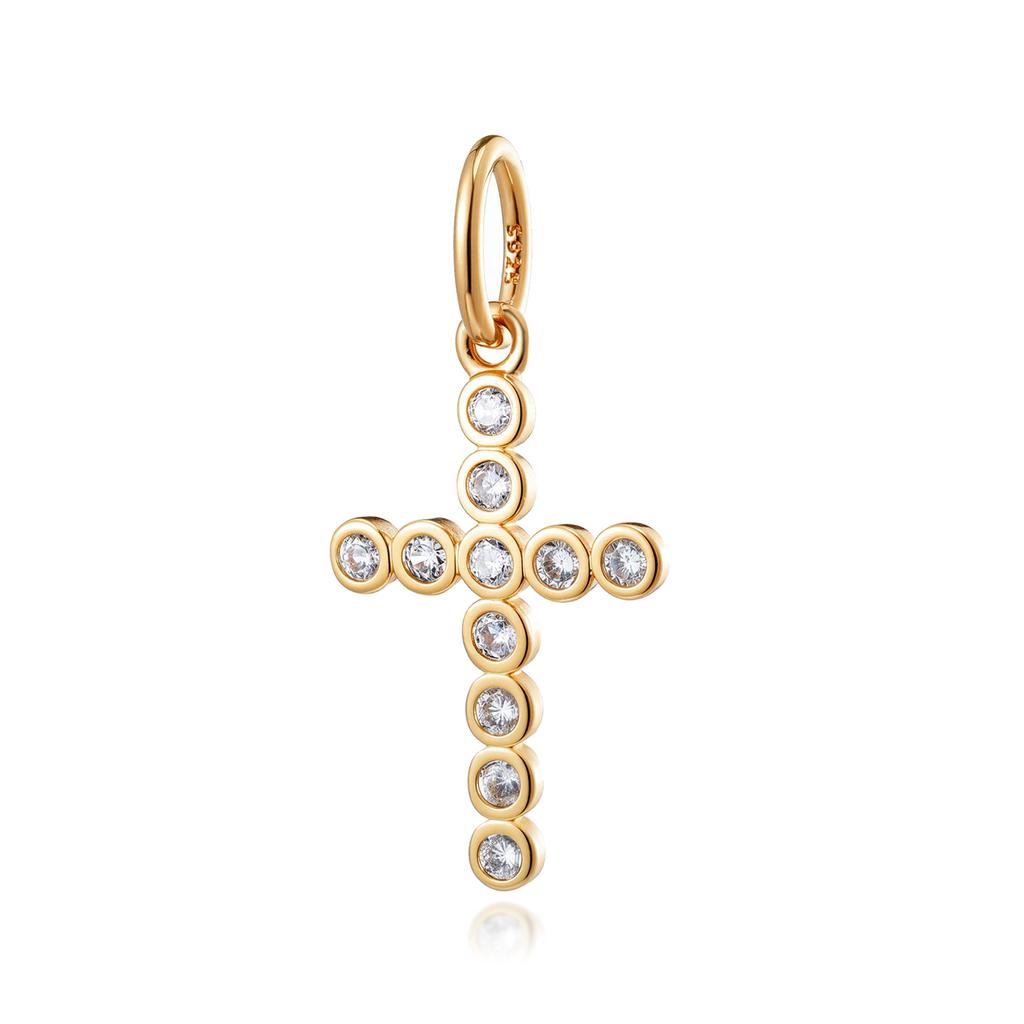 NEW Gold Plated Charm Beads & Pendants Set for European Bracelets Women Fashion Zircon Starfish Axolotl Cross Charms DIY Jewelry