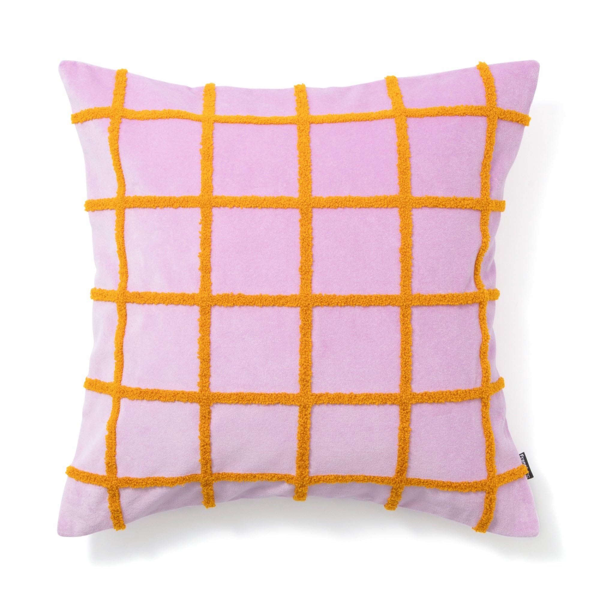 Francfranc Velvet Windowpane Cushion Cover 45cm x 45cm Pink 068 - Perfect for interior decoration housewarmings or as a gift 6378₽