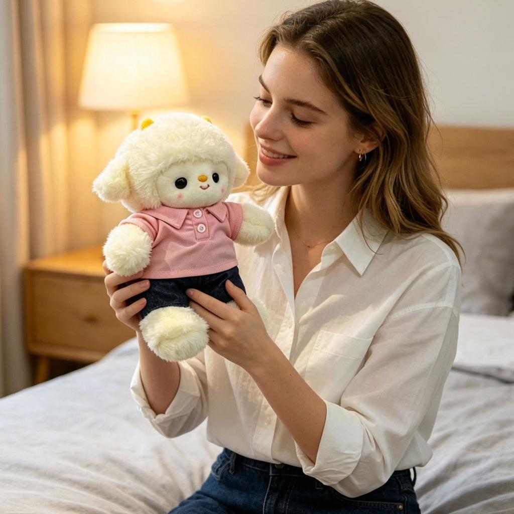 Cute Little Lamb Plush Toy Soft Stuffed Animal for Kids