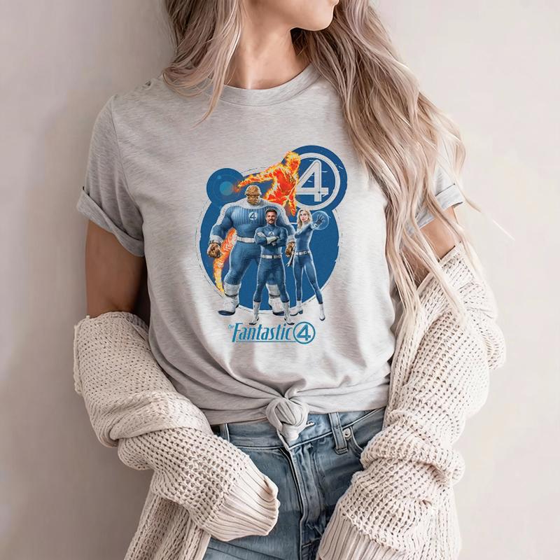 

Fantastic Four Shirt Fantastic 4 Logo TShirt First Steps Johnny Storm HuUnisex Torch Tees Reed Richards MCU Merch Y2k Fandom Gift 4XL