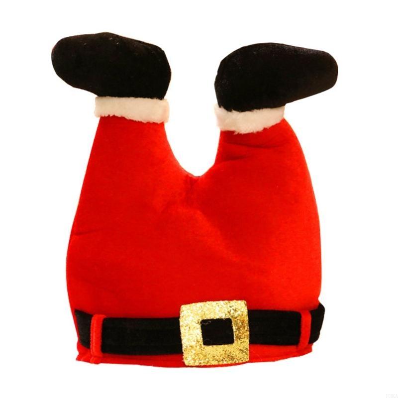 Christmas Hats Santa with Belt Flannel for Adults Merry Xmas Revelry Props