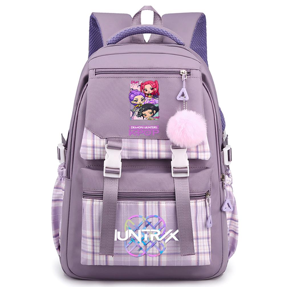 Cartoon Anime K-Pop Demon Hunters Printed Large Capacity Backpack for Teenger Student Bookbag Girl Boy Schoolbag Bookbag Women Waterproof Travel Bag