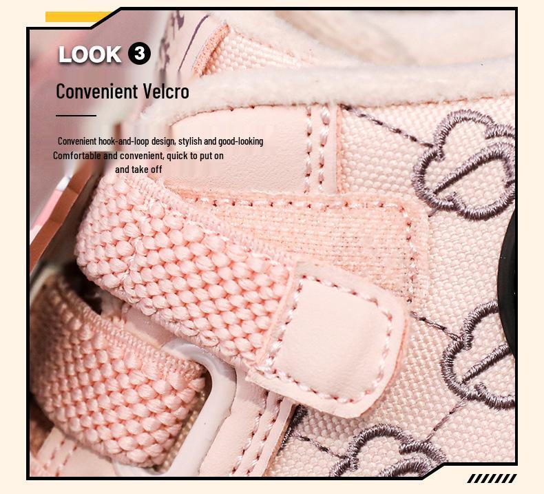 Sneakers in Cotone Foderate in Velluto per Bambini - Autunno/Inverno 2025, Calde, Antiscivolo, Suola Morbida, alla Moda per Bambini e Bambine