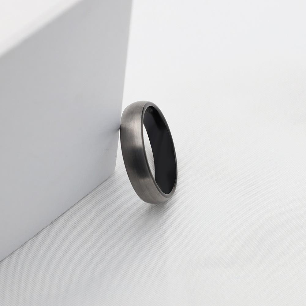 Jewelry Brushed Matte Tungsten Steel Ring Women'S Niche Premium Light Luxury Jewelry Curved Men'S Ring