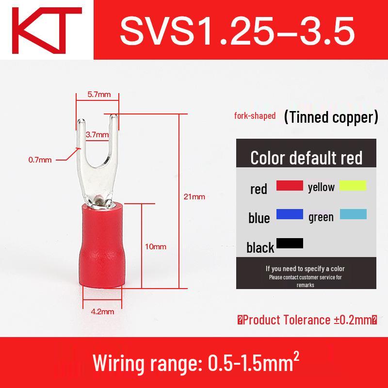 KT Keshitong Fork Pre-insulated Purple Copper Crimp Terminal Connector, SV1.25 Series.