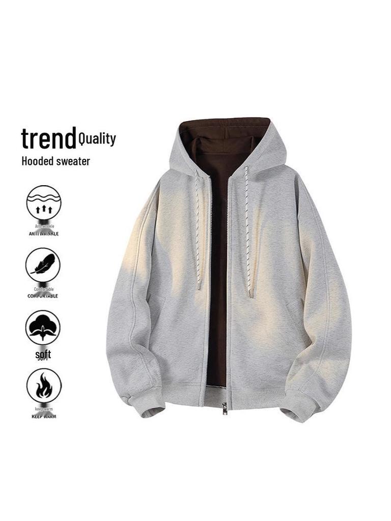 Youxu Unisex Color Block Zipper Cardigan Hoodie - Trendy Autumn/Winter Casual Wear