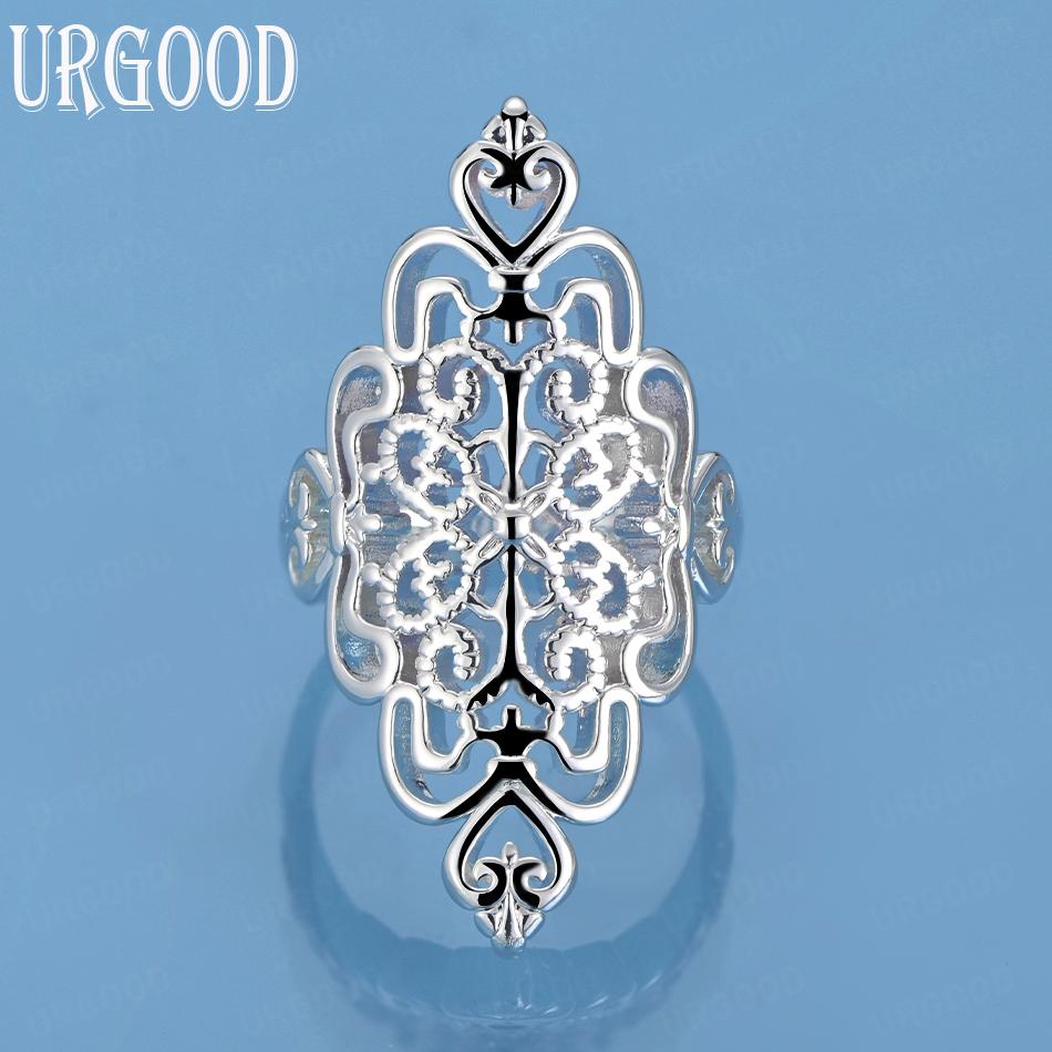 925 Sterling Silver Charm Pattern Ring Woman Wedding Fashion Jewelry