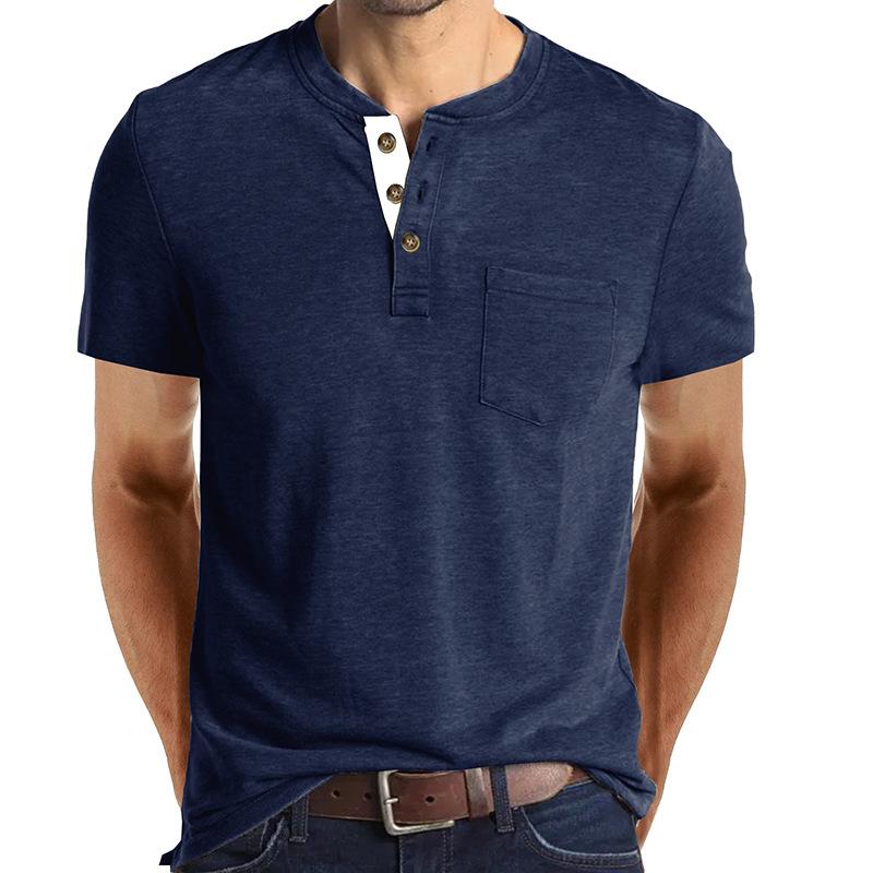 Men’s Short Sleeve Solid Henley Shirt