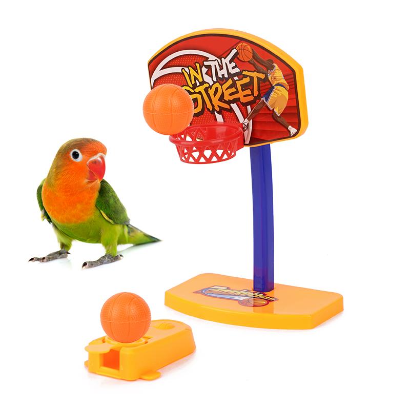 Bird Parrot Training Toy Pet Parakeet Basketball Hoop Props With Chew Balls Intelligence Toy For Bird Trick Education Playing