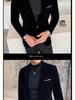 Blazer de Terciopelo Casual de Otoño para Hombre: Estilo Peluquería de Caballero Monocruzado