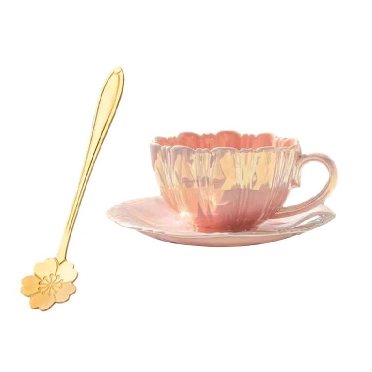 Innovative Flower Marked Cup Ceramic Unique Drinkware Petals Ceramic Coffee Cup розовый