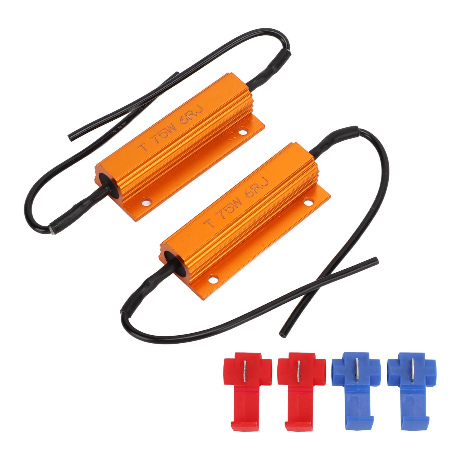 

2 шт. Навантажувальний резистор 75 Вт 6 Ом Портативний світлодіодний ліхтар Навантажувальний резистор для декодування Опір та Навантаження