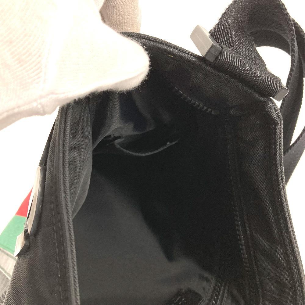 Gucci 181067 GG Logo Bag Crossbody Shoulder Bag Nylon Black