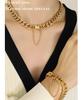 Exaggerated 18K Gold-Plated Titanium Steel Cuban Necklace & Bracelet Set - European/American Hip Hop Style