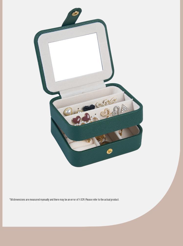 Mini Exquisite Jewelry Storage Box with Mirror for Earrings, Rings, Bracelets, & Ornaments