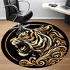 1pc Tiger Swirls Office Round Area Rug, Under Office Chairs Bedroom Living Room Home Decor, Room Deco, Available in Various Sizes