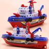 Electric Fireboat Toy Fire Fighting Vessel Toy Marine Rescue Speed Boat Spray Water Ship Toy with Sounds & Lights Effect