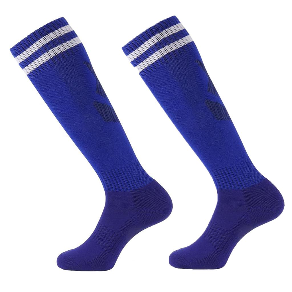 1Pair Soccer Socks Stripe Knee High Softball Baseball Team Sports Socks Breathable Football Socks for Men Women