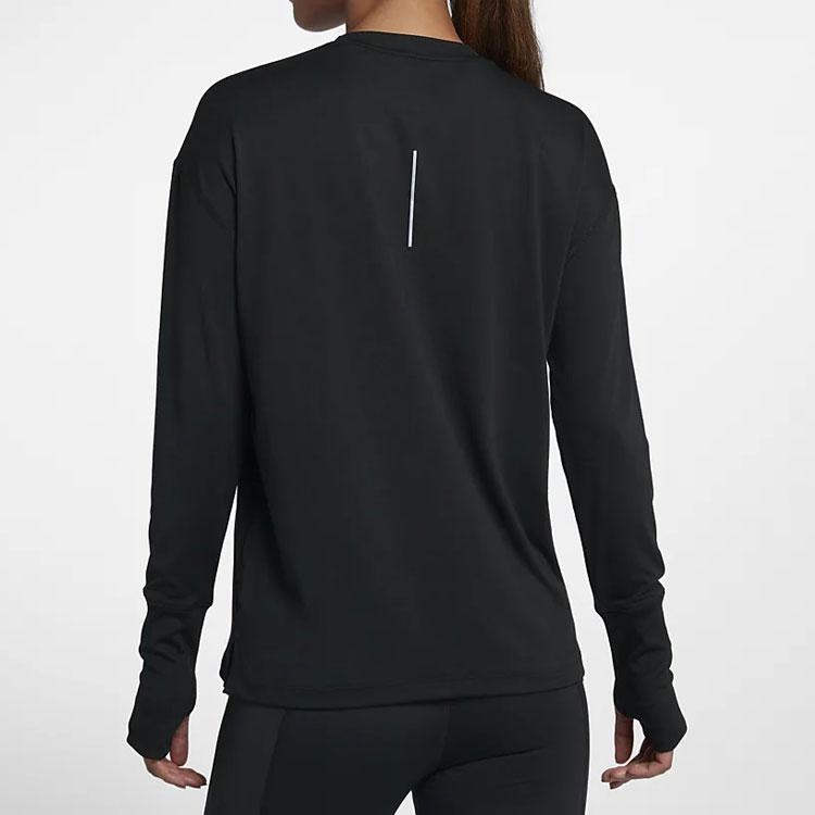 Nike Element Casual Sports Crew Neck Long Sleeve Running Sweatshirt Women Tops Black 928742-010