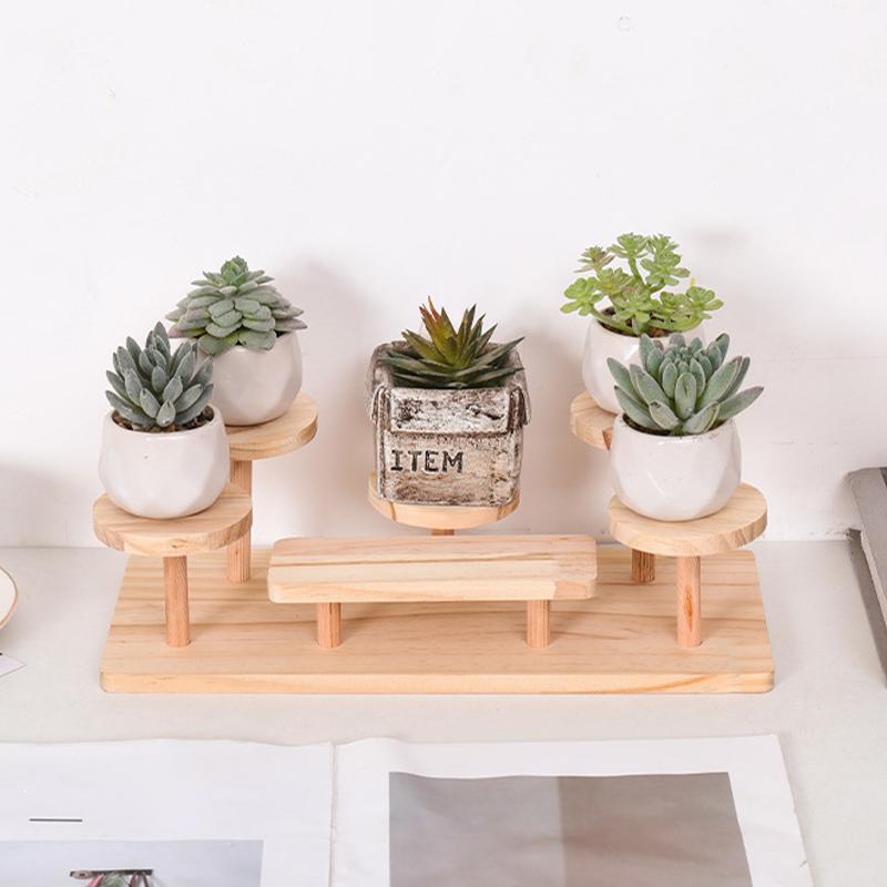 Wooden Multi-Tiered Coffee Cup Aromatherapy Perfume Figurine Display Stand Jewelry Storage Rack