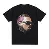 Rap Singer Chris Brown BreezyBig Face Graphic T-shirt Harajuku Women's Short Sleeved Tshirtstreet Wear Fan Gift - Men's Summe...