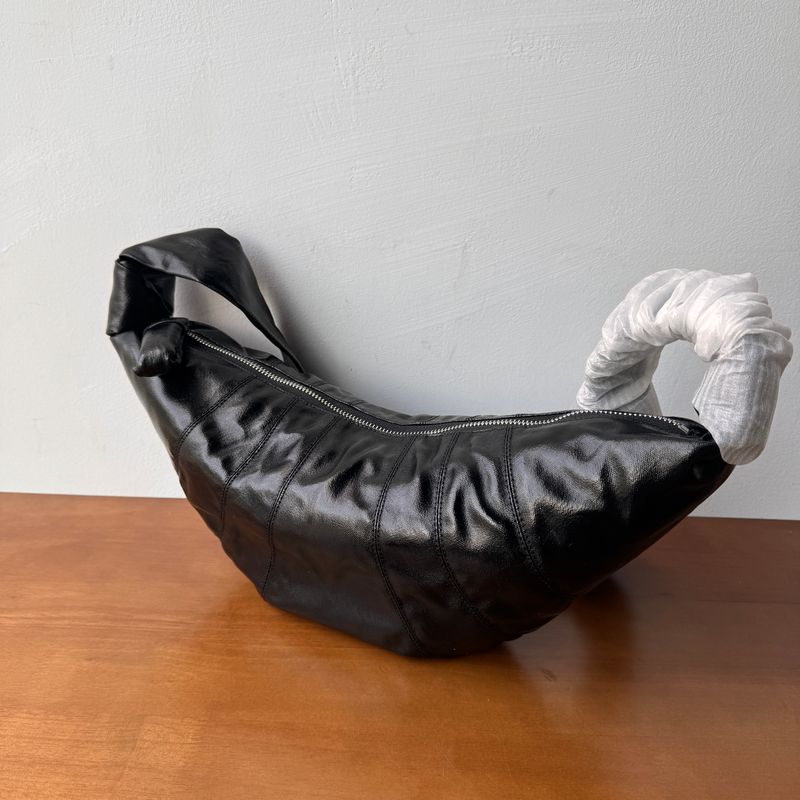 

Ограниченный выбор брака ~ Новая тканевая сумка-круассан из холста для женщин, средняя, пустая сумка, сумка через плечо, стоковый товар с небольшим дефектом Black with logo.