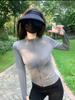 Women's Slim Fit Long Sleeve Sun Protection Running Jacket - White Stand Collar Fitness Outerwear