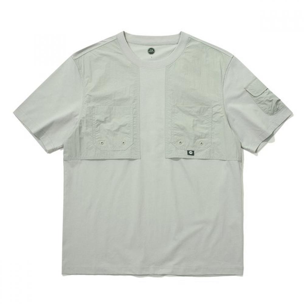 Bbc EarTh Woven PaTch PockeT ShorT Sleeve T shirT  minT  24ss 105
