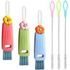 3 In 1 Cup Lid Cleaning Brush, Crevice Cleaner Brush Set for Water Bottle, Multifunctional Portable Straw Cleaner for Cup Lid Gap 3Pack