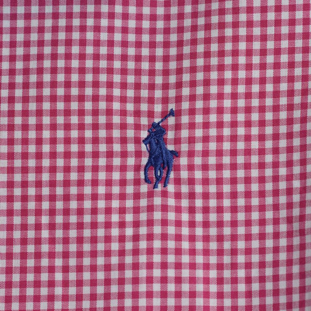 Polo Ralph Lauren Plaid Pony Embroidered Single-Breasted Long Sleeve Shirt Men Shirts Pink MNPOWOV16810213-D54