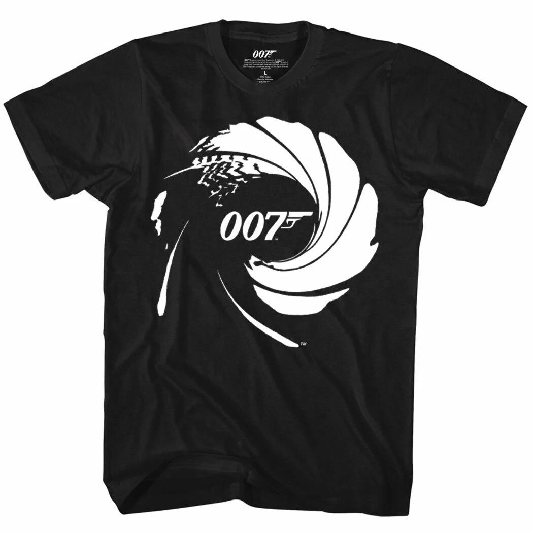 Official James Bond 007 Barrel Gun Logo 100% Cotton T-shirt Mens Tees Top 4XL