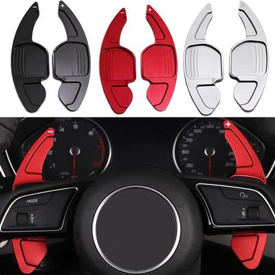 For A3 A4L A7 A8 S5 Q5 Q7 TT 2012-2016 Aluminum Car Steering Wheel Shift Paddle Shifter Extended Red Silver Black Set/2pcs