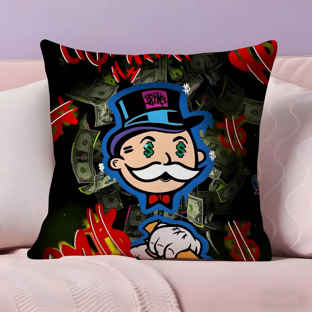 Cartoon M-Monopoly Pillow Case Ultra Soft Skin Friendly Fabric Cloud Like Comfort & Concealed Zipper