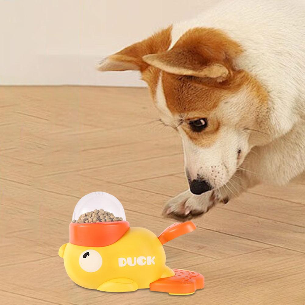 D2 Dog Interactive Pet Slow Feeder Cartoon Duck Design Interactive Pet Food Treat Dispenser Dog Puzzle Toy for Small Medium Dogs