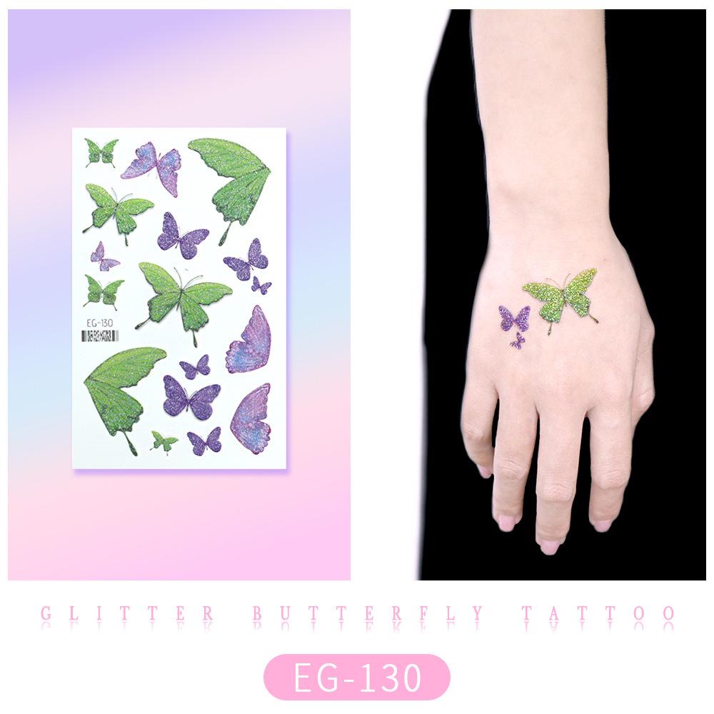Ruikalong Cartoon Mermaid & Butterfly Glitter Tattoo Stickers for Children