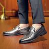 Men's Shoes Large Size Men's Fringed Pointed Leather Shoes One Pedal Loafers Business Dress Casual Shoes Men