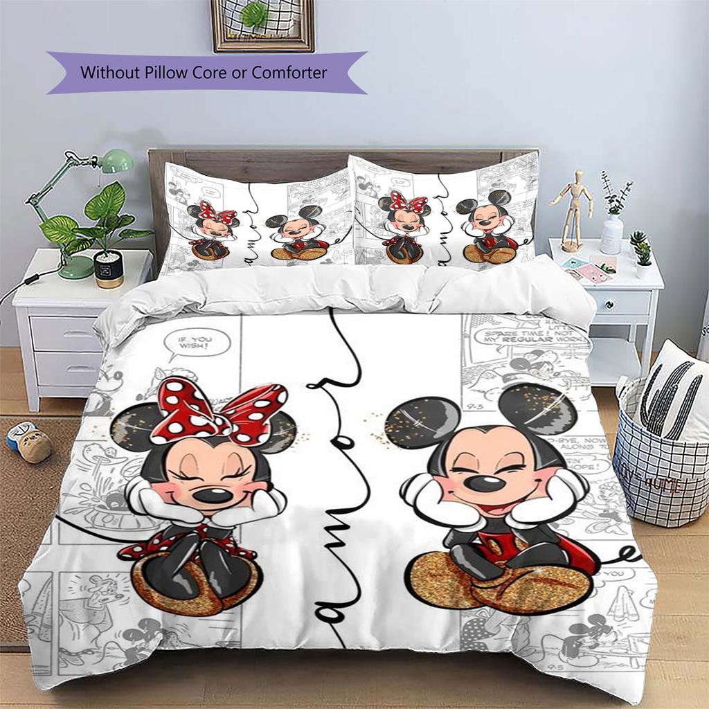 Retro Pop Art Style Mickey Mouse Print Comfortable Bedding Set, The Perfect Choice To Decorate A Child's Bedroom.
