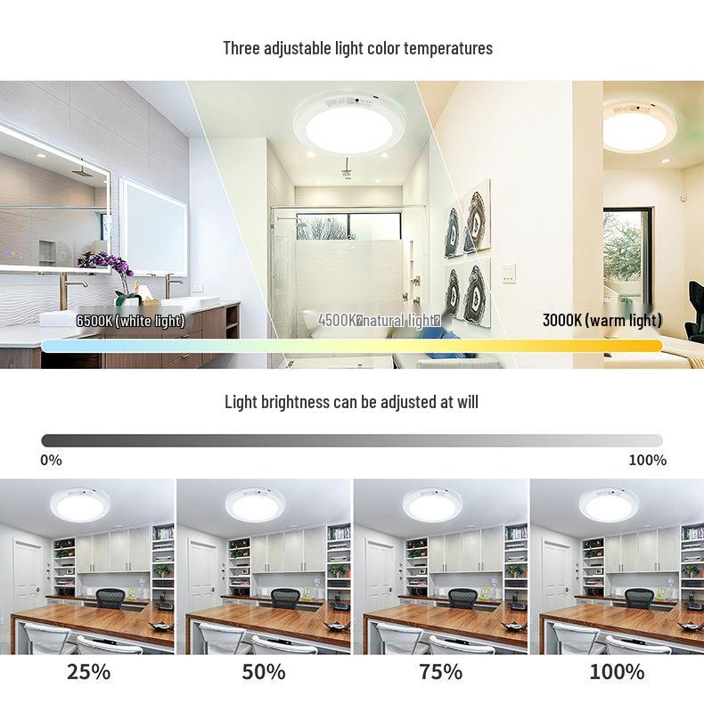 Wireless LED Ceiling Night Light for Hallway, Bedroom, and Corridor - Induction Charging, Home Decor Fixture