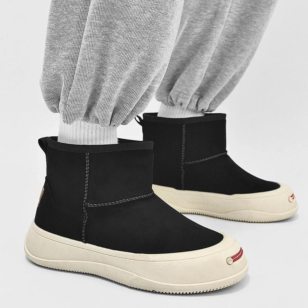 Fashion Men's Snow Boots Men's Boots British Style High Top Trend Autumn/winter New Plush Warm Thick Soled Windproof Cotton Shoes