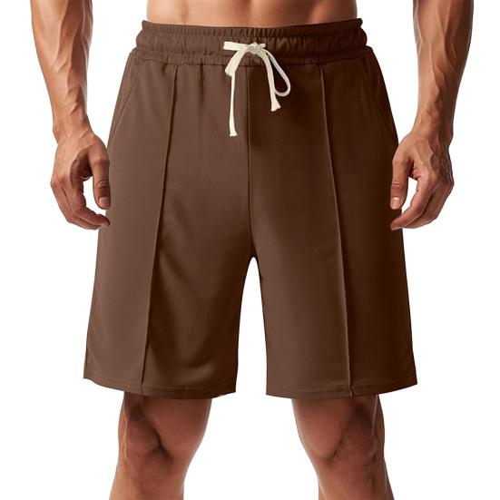 Men Shorts Elastic Waistband Drawstring Design Summer Sport Pants with Pockets Quick Drying