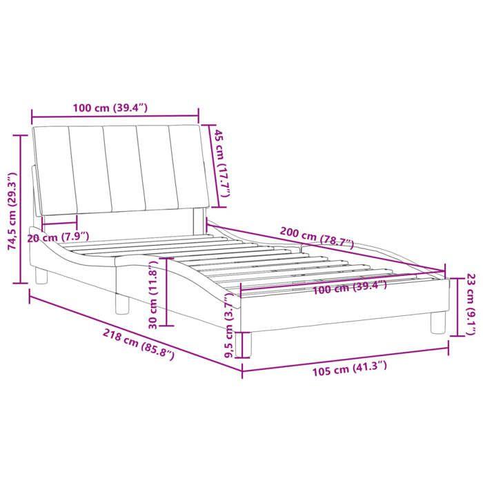VidaXL Bed Frames with Headboard, Upholstered Bed, Slat Base, Single Bed, Adult Bedroom Bed 3207833