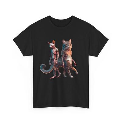 Maglietta Unisex Super Spaventosa per Adulti Gatto Zombie Horror Strano Orrore Tee Regalo Oscuro