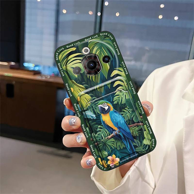 Waterproof Back Cover Phone Case For ZTE Nubia Focus Pro 5G Card slot Graffiti Silicone Dirt-resistant TPU Anti-knock